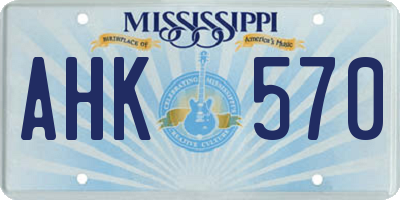 MS license plate AHK570