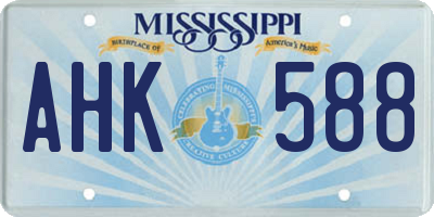 MS license plate AHK588