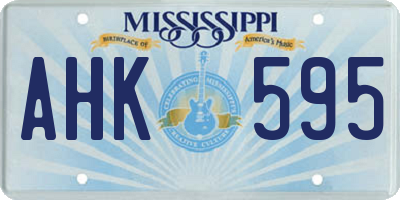 MS license plate AHK595