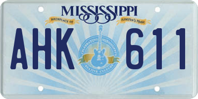 MS license plate AHK611