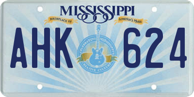 MS license plate AHK624