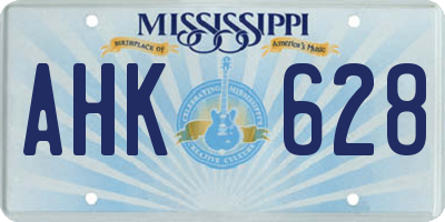 MS license plate AHK628