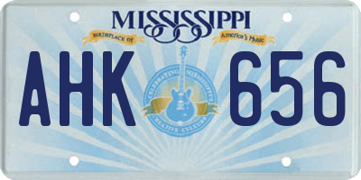 MS license plate AHK656