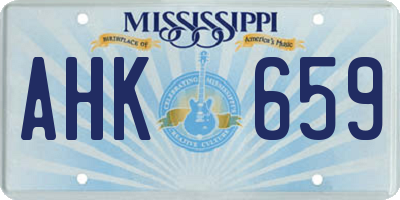 MS license plate AHK659