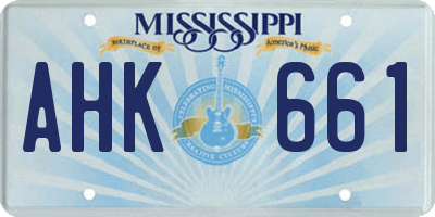 MS license plate AHK661