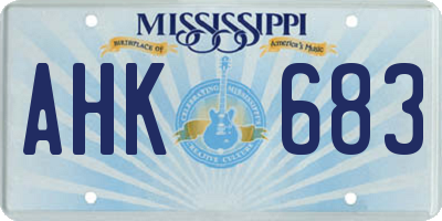 MS license plate AHK683
