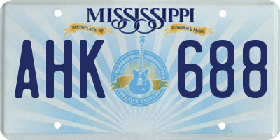 MS license plate AHK688