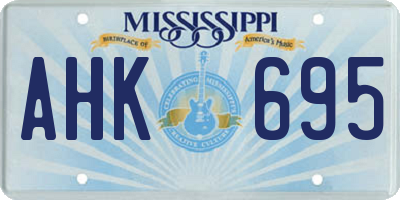 MS license plate AHK695