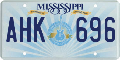 MS license plate AHK696