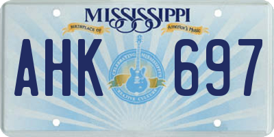 MS license plate AHK697