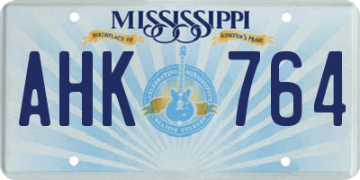 MS license plate AHK764