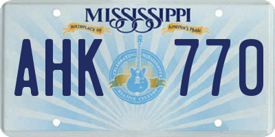 MS license plate AHK770