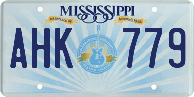 MS license plate AHK779