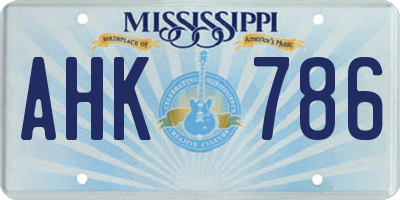 MS license plate AHK786