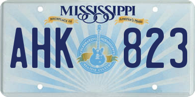 MS license plate AHK823
