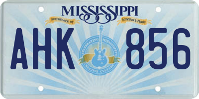 MS license plate AHK856