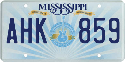 MS license plate AHK859
