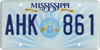 MS license plate AHK861