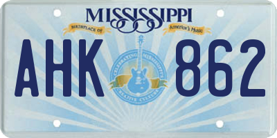 MS license plate AHK862