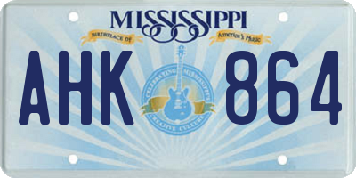 MS license plate AHK864
