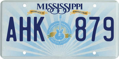MS license plate AHK879