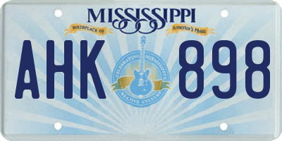 MS license plate AHK898