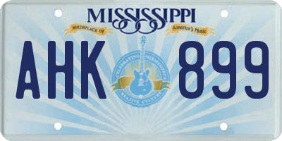 MS license plate AHK899