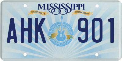 MS license plate AHK901
