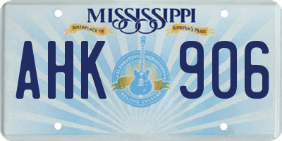 MS license plate AHK906