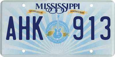 MS license plate AHK913
