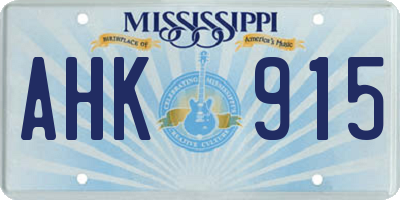 MS license plate AHK915