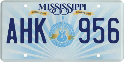 MS license plate AHK956