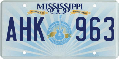 MS license plate AHK963