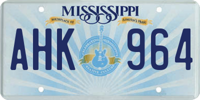 MS license plate AHK964