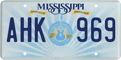 MS license plate AHK969