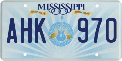 MS license plate AHK970