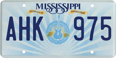 MS license plate AHK975