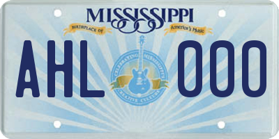 MS license plate AHL000