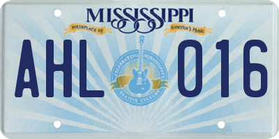 MS license plate AHL016
