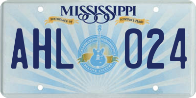 MS license plate AHL024