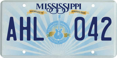 MS license plate AHL042