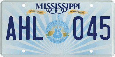 MS license plate AHL045