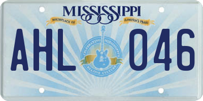 MS license plate AHL046