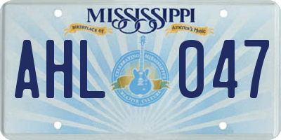MS license plate AHL047