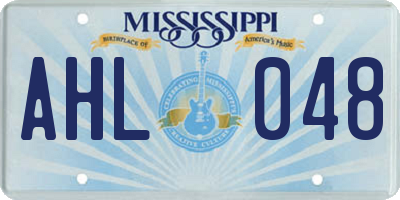 MS license plate AHL048