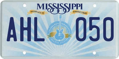 MS license plate AHL050