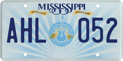 MS license plate AHL052
