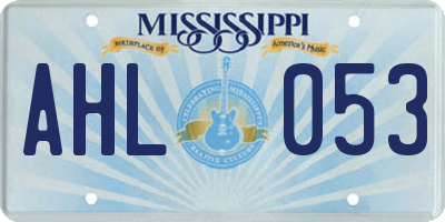 MS license plate AHL053