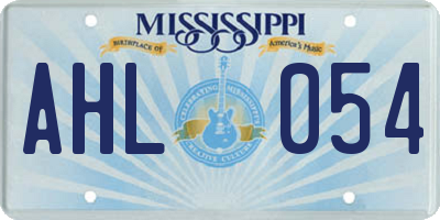 MS license plate AHL054