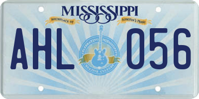 MS license plate AHL056